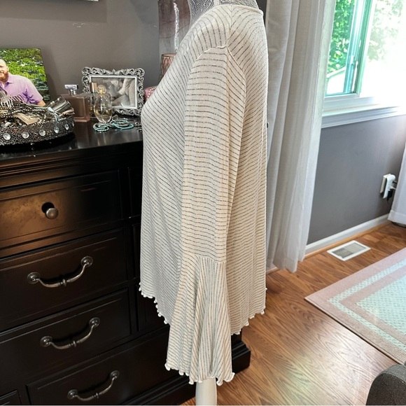 LC Lauren Conrad Striped Bell Sleeve Free People Boho Vibe Size Large - Picture 6 of 13